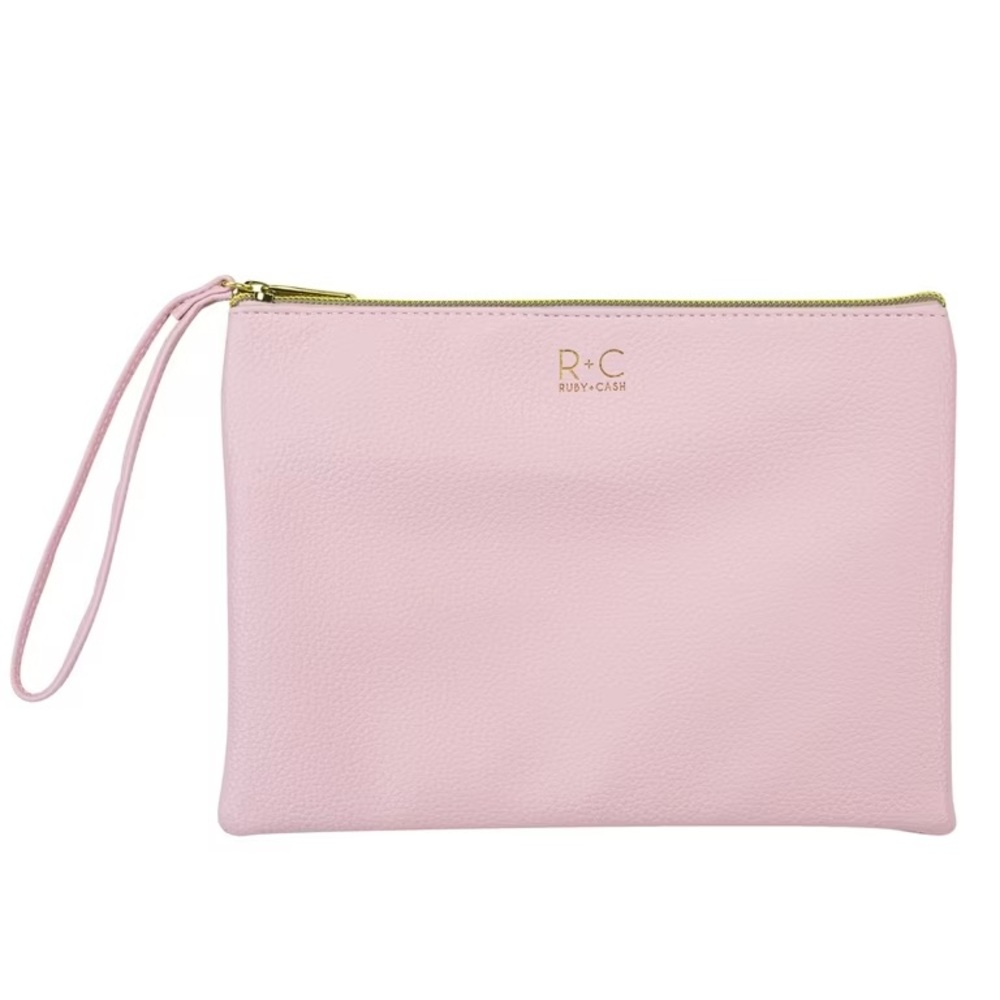NWOT Ruby + Cash Pebbled Flat Makeup Pouch blush pink